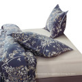 Navy duvet cover set floral king size sheet set micro-fiber bedding set